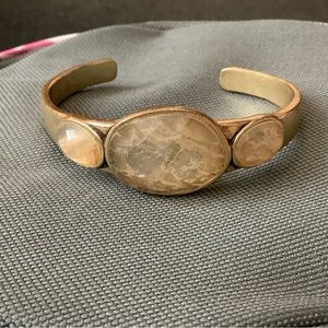 Lucky Brand Gold Bracelet Cuff w/ Opaque Stones